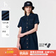 哈吉斯（HAZZYS）女裝 夏季女士【PHIZ系列】時尚寬松牛仔連衣裙女 深藏青色DN L (165/88A 40)