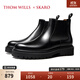 THOM WILLS&SKARO聯(lián)名男士切爾西靴正裝馬丁靴真皮男款增高黑色 黑色小牛E1581 41 /7.5碼