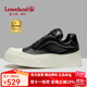 楓葉（leaveland）厚底增高板鞋男新品頭層牛皮一腳蹬懶人鞋男防滑透氣軟底丑萌鞋 黑色（皮鞋碼） 41