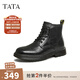 他她（TATA）休閑英倫馬丁靴男靴子黑色氣質(zhì)短靴2024秋冬新款VLX02DD4 黑色 43