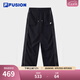 FILA FUSION斐樂(lè)潮牌男士梭織長(zhǎng)褲秋季新款時(shí)尚潮流收口長(zhǎng)褲 正黑色-BK S 160/62A