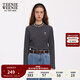 Teenie Weenie小熊女裝2025秋新款休閑簡約時髦拼接條紋中領(lǐng)打底衫 藏青色 S 160