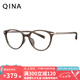 亓那（QINA）近視眼鏡趙露思同款貓眼眼鏡框素顏上鏡光學(xué)鏡女七夕禮物QJ5186 QJ5186B21 框+0度防藍(lán)光鏡片