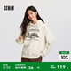 森馬（Semir）[商場(chǎng)同款]中國(guó)國(guó)家地理系列衛(wèi)衣女圖案2024新款加絨寬松冬裝 淺花灰00232 M