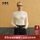 麥檬【重磅48支精紡羊絨打底】MM麥檬羊毛高領(lǐng)毛針織衫24冬新品女紅色 半高領(lǐng)-米白5F8932702（微透） M