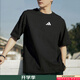 阿迪達(dá)斯（adidas）T恤男 2025夏季新款運(yùn)動(dòng)服健身訓(xùn)練休閑時(shí)尚舒適圓領(lǐng)短袖體恤上衣 黑色/胸前小標(biāo)/全棉透氣 L (180/100A)