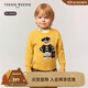 Teenie Weenie Kids小熊童裝25年新款秋冬男寶寶可愛(ài)純棉套頭毛衣 黃色 120 cm