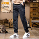 JEEP吉普復古潮流休閑褲男2025秋冬款潮牌休閑彈力工裝褲時(shí)尚束腳褲男