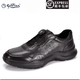 金利來(lái)（Goldlion）男士商務(wù)休閑皮鞋牛皮圓頭厚底旋轉扣鞋黑色（歐碼，少拍一碼） 39