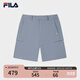 FILA 斐樂官方男士梭織五分褲2025夏季新款時尚休閑簡約基礎(chǔ)短褲 暗石藍(lán)-BU L 175/84A/L