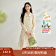 茵曼（INMAN）茵曼國風(fēng)天絲襯衫吊帶裙女套裝2025年春秋新款新中式盤(pán)扣連衣裙 米杏色 S