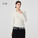 初棉【暖暖T】初棉慕斯羊毛白色半高領(lǐng)打底衫女25秋冬長(cháng)袖保暖T恤 云絨白-圓領(lǐng) M