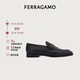 菲拉格慕（Ferragamo）男士黑色Gancini扣飾莫卡辛鞋 0768125_3E _ 85 禮物送男友