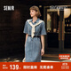 森馬（Semir）[森柔牛仔]牛仔連衣裙女夏工裝風(fēng)收腰港風(fēng)中長(cháng)裙103324114001