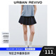 UR2025夏季新款女裝復(fù)古休閑松緊腰抽繩短款牛仔半裙UYU850096 靛藍 (有內(nèi)襯) M