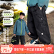 左西童裝男童褲子秋裝2025新款兒童工裝褲大童戶(hù)外沖鋒褲 黑色 120
