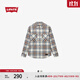 Levi's李維斯秋冬男士英倫校園風(fēng)vintage高街翻領(lǐng)格紋襯衫外套 藍棕色格紋 M