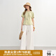 獨束大碼女裝【風(fēng)吟荷擺】輕盈顯瘦T恤夏季新款百搭短袖正肩上衣 綠色 XL （尺碼：3）