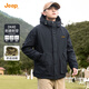 JEEP沖鋒棉服男2025冬季新款防風(fēng)保暖連帽工裝多口袋休閑棉衣外套男士