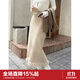 樂(lè )町直筒長(cháng)裙流蘇下擺設計感半身裙寬松遮肉顯高裙子 風(fēng)衣卡其色（現貨） M