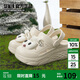 Semir女鞋洞洞鞋女夏季休閑一腳蹬沙灘拖鞋涼鞋女SSM252009 米色 37-38