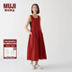 無(wú)印良品（MUJI） IDEE 女式 平紋 連體裙 女裝連衣裙裙子春季 無(wú)袖可疊穿 背心裙 深紅色 M 155/80A