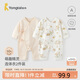 童泰（TONGTAI）嬰兒連體衣春秋季純棉衣服初生寶寶蝴蝶哈衣爬服滿(mǎn)月服黃色59cm