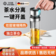 OQB德國一鍵開蓋高硼硅玻璃杯鋼化防摔茶水分離杯耐高溫一鍵速開 新款長網(wǎng)-【雙層玻璃杯】400ml
