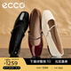 愛步（ECCO）七夕禮物 芭蕾舞鞋女 25年新款瑪麗珍低跟淺口單鞋 舞悅234333 黑色23433304001 （牛皮革） 39
