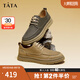 他她（TATA）七夕牛皮厚底復(fù)古休閑板鞋男美式工裝鞋商務(wù)皮鞋PYE01CM3 土黃 44