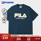 FILA FUSION斐樂(lè )潮牌情侶款針織短袖衫2025秋新款時(shí)尚涼感速干T恤 未央藍-DB S 165/88A/S