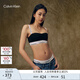 Calvin Klein內(nèi)衣【摩登引力帶】女士可卸提花肩帶ck無鋼圈抹胸式文胸QF7628 UB1-太空黑 M