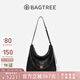 BAGTREE包包樹(shù)圖南植鞣皮hobo女包2025年新單肩斜挎包通勤餃子包七夕禮物 檀黑色-中號(hào) 高級(jí)小眾