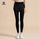 卡爾美（KELME）假兩件緊身褲女2025秋季新品防走光健身褲修身顯瘦彈力瑜伽運動(dòng)褲 瑪瑙黑 M