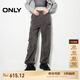 ONLY春夏褲腳抽繩寬松高腰工裝褲休閑褲女|124414034 E15 無(wú)言灰色 XS (155) 60A