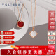 謝瑞麟（TSL）18K金項(xiàng)鏈女貝母紅玉髓彩金鉆石鎖骨鏈63868-64062 63868-小圓牌
