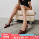 TONY BIANCO【七夕禮物】25春夏尖頭Slingback蝴蝶結(jié)女高跟涼鞋QUILL BORDEAUX PATENT 36