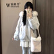 溫格芳羽絨棉服女冬季2025新款韓系學(xué)生加厚派克棉衣小個(gè)子保暖棉襖外套 灰白色 M