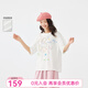 飛鳥(niǎo)和新酒小燈塔印花白色T恤女寬松顯瘦2024夏新款設計感短袖圓領(lǐng)上衣 梔子白HCA02 M