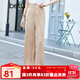 betu百圖女裝高腰闊腿褲寬松休閑褲2201T46 杏色 L