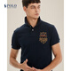拉夫勞倫Ralph LaurenPOLO衫男經(jīng)典版三匹馬刺繡短袖商務(wù)高端T恤 黑色 M
