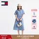 TOMMY JEANS【復古文藝風(fēng)】25春夏新款女純棉氣質(zhì)收腰寬松牛仔長(cháng)連衣裙 牛仔藍1A4 S (推薦:95-110斤)