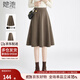 她池高腰中長(cháng)裙2025秋冬新款女裝時(shí)尚簡(jiǎn)約通勤百褶半身裙