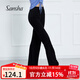 三沙Sansha 高腰寬松闊腿褲子現代古典舞蹈練功服教師形體服民族服裝 黑色 L