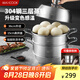美廚（maxcook）蒸鍋全304不銹鋼36cm三層蒸鍋感溫復(fù)底湯鍋 燃?xì)怆姶艩t通用MCZ774
