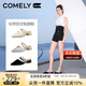 康莉（COMELY）羊皮包頭拖鞋女25年夏季粗跟法式兩穿涼拖尖頭穆勒鞋 米白色 38
