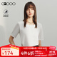 G2000【緞面色丁布】女裝2025春秋商場同款絲滑圓領(lǐng)短袖襯衫【合G2】 色丁布-雪白休閑襯衫23寸 38