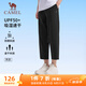 駱駝（CAMEL）防曬速干八分褲男寬松垂感闊腿運動褲 J15BA6L6068 幻影黑 XXL