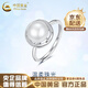 中國(guó)黃金（CHINA GOLD）淡水珍珠銀戒指女小眾設(shè)計(jì)輕奢高級(jí)感尾戒結(jié)婚生日禮物女生送女友 淡水珍珠戒指【品牌禮盒】
