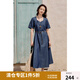 獨(dú)束大碼女裝復(fù)古收腰牛仔連衣裙2025夏季新品通勤時(shí)尚百搭長(zhǎng)裙子 牛仔藍(lán) L （尺碼：2）